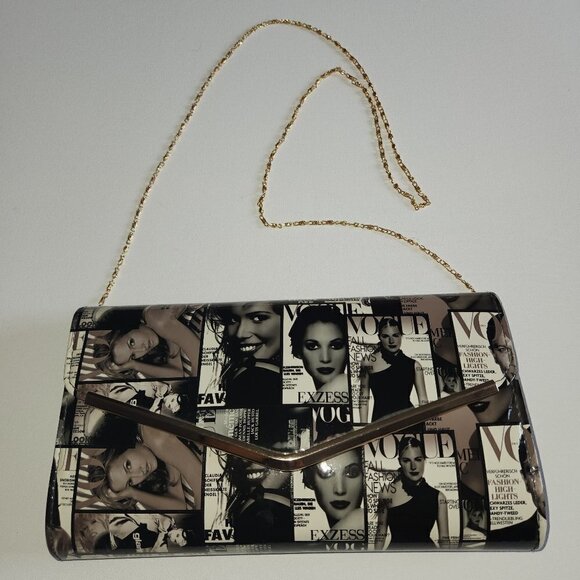 Gilian of New York Black and White Monogram Handbag - Picture 1 of 6